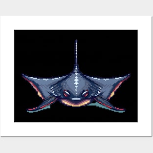 Pixelated Stingray Artistry Posters and Art